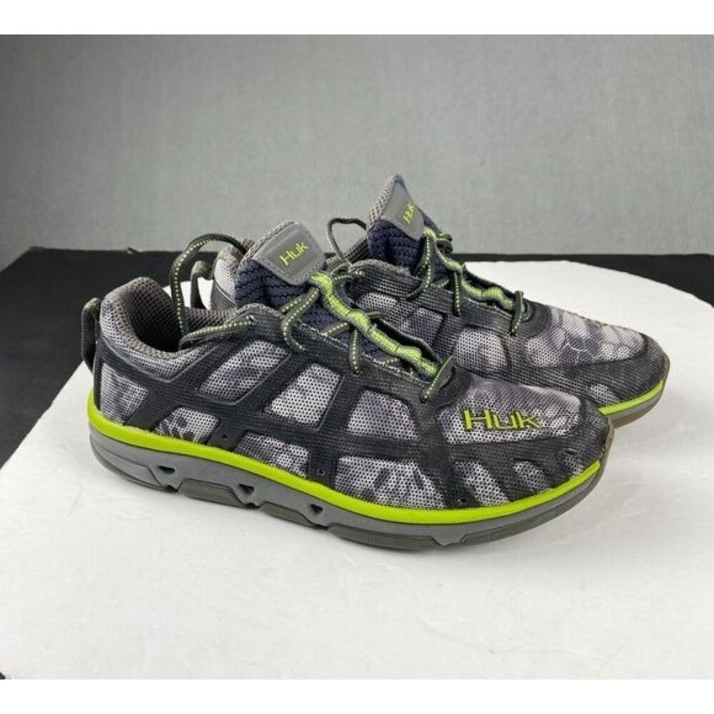 Huk Attack Men’s Size 8 Gray Performance Fishing Angler Sneaker Athletic Shoes